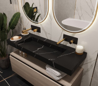 Раковина-столешница 120х45 см Armadi Art FLAT NERO MARQUINA 859-120-NM