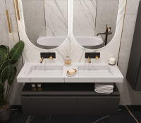 Раковина-столешница 140x46 см Armadi Art FLAT CALACATTA 859-140-CLCT