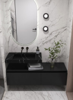 Раковина-столешница 80х45 см Armadi Art FLAT NERO MARQUINA 859-080-NM