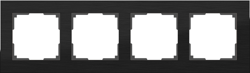 Рамка на 4 поста (черный алюминий) a039119, WL11-Frame-04 (Werkel, 4690389110474) - Amppa.ru