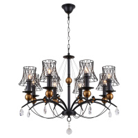 Подвесная люстра Lgo Arivaca, 8xE14, Черный и Черный (Lussole, GRLSP-8104)