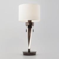 Настольный светодиодный светильник с тканевым абажуром 991 белый / коричневый (Bogate's, a043817)