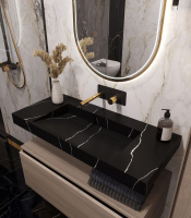 Раковина-столешница 100х45 см Armadi Art FLAT NERO MARQUINA 859-100-NM